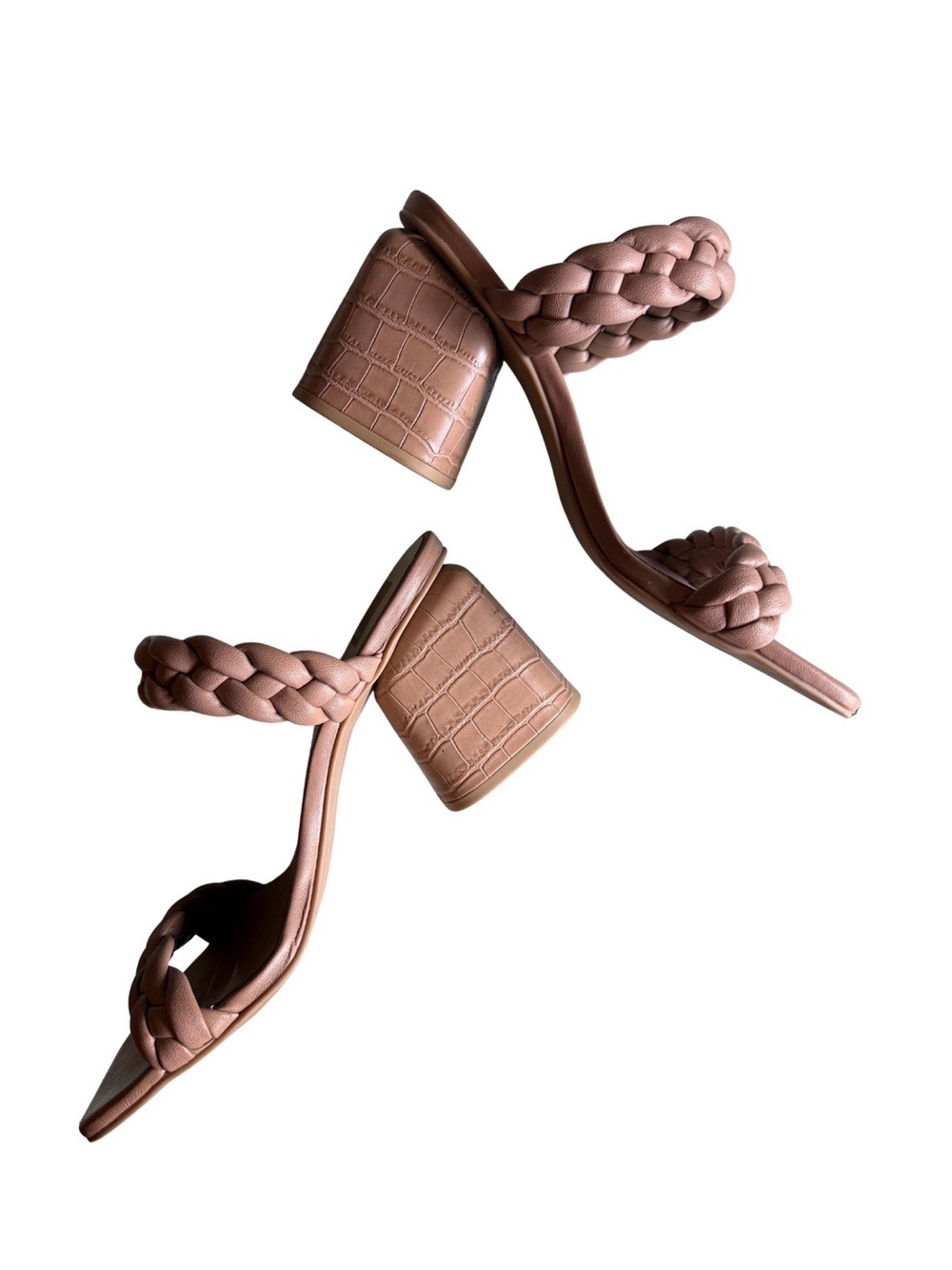 Dolce Vita Braided Strap Block Heel Sandal in Nude